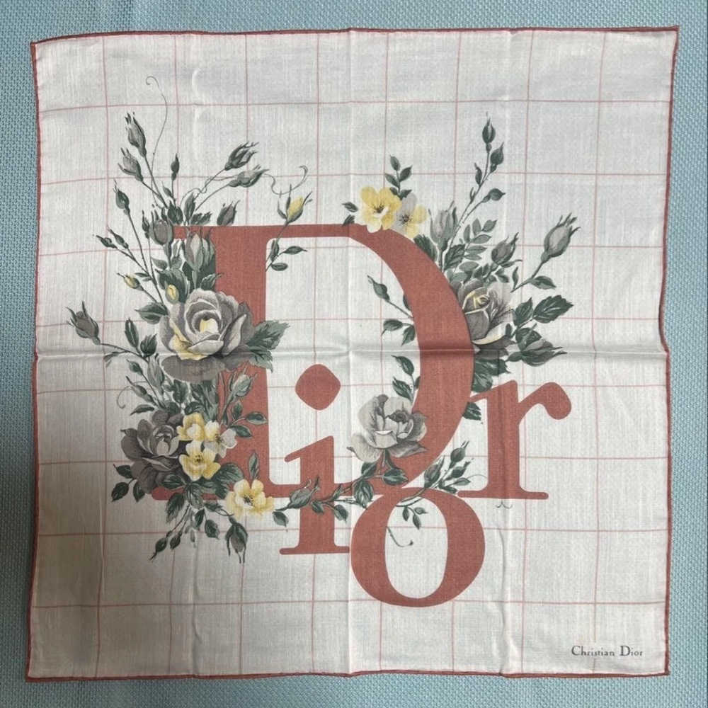 Christian Dior Floral Handkerchief 35x35cm